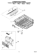 LOWER RACK PARTS Diagram and Parts List for GU2400XTPB3  Whirlpool Dishwasher