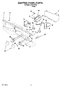 CONTROL PANEL PARTS Diagram and Parts List for LHW0050PQ4  Whirlpool Washer