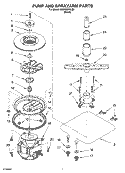 PUMP AND SPRAYARM PARTS Diagram and Parts List for DU018DWLB0  Whirlpool Dishwasher