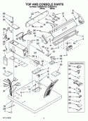 TOP AND CONSOLE PARTS Diagram and Parts List for CEM2940TQ1  Whirlpool Dryer
