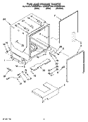 TUB AND FRAME PARTS Diagram and Parts List for KUDE03FTBL1  KitchenAid Dishwasher