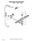 UPPER WASH AND RINSE PARTS Diagram and Parts List for KUDC10IXSS6  KitchenAid Dishwasher