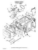 CABINET PARTS Diagram and Parts List for WGD7600XW1  Whirlpool Dryer