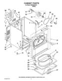 CABINET PARTS Diagram and Parts List for WED4900XW1  Whirlpool Dryer