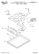 SECTION Diagram and Parts List for GJC3634HB0  Whirlpool Cooktop