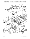 CONTROL PANEL AND SEPARATOR PARTS Diagram and Parts List for CSP2761TQ4  Whirlpool Dryer