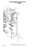 REFRIGERATOR LINER PARTS Diagram and Parts List for 6ISC20C6AY00  Whirlpool Refrigerator