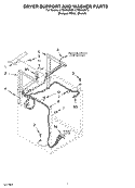 DRYER SUPPORT AND WASHER Diagram and Parts List for LTG5243DT3  Whirlpool Washer Dryer Combo