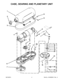 CASE, GEARING AND PLANETARY UNIT Diagram and Parts List for 5KSM7581ACA0  KitchenAid Mixer