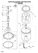 AGITATOR, BASKET AND TUB PARTS Diagram and Parts List for YLTE6234DQ4  Whirlpool Washer Dryer Combo