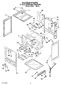 CHASSIS PARTS Diagram and Parts List for WERE3000SB1  Whirlpool Range