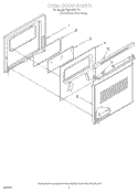 OVEN DOOR, OPTIONAL Diagram and Parts List for RS610PXYH1  Whirlpool Range