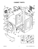 CABINET PARTS Diagram and Parts List for WED9371YW1  Whirlpool Dryer