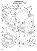 CABINET Diagram and Parts List for GGW9868KL1  Whirlpool Dryer