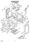 CHASSIS PARTS Diagram and Parts List for GS475LEMS4  Whirlpool Range