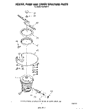HEATER, PUMP AND LOWER SPRAYARM Diagram and Parts List for DU4040XP2  Whirlpool Dishwasher