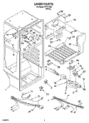 LINER PARTS Diagram and Parts List for IPT151300  Inglis Refrigerator