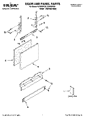 DOOR AND PANEL PARTS Diagram and Parts List for IUD8000RS5  Whirlpool Dishwasher