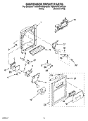 DISPENSER FRONT PARTS Diagram and Parts List for 7GS2SHEXPQ00  Whirlpool Refrigerator