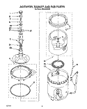 AGITATOR, BASKET, AND TUB Diagram and Parts List for RAL6245AG0  Whirlpool Washer