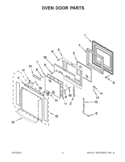 OVEN DOOR PARTS Diagram and Parts List for KEBC247VWH02  KitchenAid Wall Oven