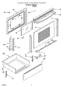 DOOR AND DRAWER PARTS Diagram and Parts List for WGE34303  Whirlpool Range