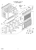 CABINET Diagram and Parts List for ACE254XH1  Whirlpool Air Conditioner