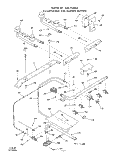 BURNER Diagram and Parts List for 1463W1A  Roper Range