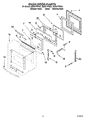OVEN DOOR PARTS Diagram and Parts List for GBS277PRS01  Whirlpool Wall Oven