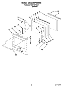OVEN DOOR PARTS Diagram and Parts List for KEBU107SSS00  KitchenAid Wall Oven