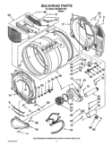 BULKHEAD PARTS Diagram and Parts List for WGD9051YW1  Whirlpool Dryer
