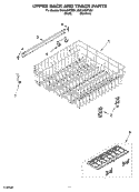 UPPER RACK AND TRACK PARTS Diagram and Parts List for DU1248XTSS1  Whirlpool Dishwasher