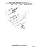 CONTROL PANEL AND LATCH PARTS Diagram and Parts List for WDF310PCAW1  Whirlpool Dishwasher