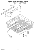 UPPER RACK AND TRACK PARTS Diagram and Parts List for GU2200XTSB3  Whirlpool Dishwasher