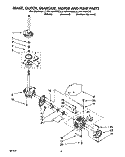 BRAKE, CLUTCH, GEARCASE, MOTOR AND PUMP Diagram and Parts List for LLV6144AG0  Whirlpool Washer