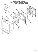 OVEN DOOR PARTS Diagram and Parts List for YRBS275PDQ8  Whirlpool Wall Oven