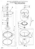 AGITATOR, BASKET AND TUB Diagram and Parts List for RAS8245EQ1  Roper Washer