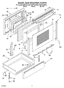 DOOR AND DRAWER Diagram and Parts List for KGRT600HBT5  KitchenAid Range