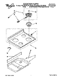 COOKTOP, LITERATURE Diagram and Parts List for RF315PXDW0  Whirlpool Range