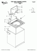 TOP AND CABINET PARTS Diagram and Parts List for 7MWT96560WQ0  Whirlpool Washer