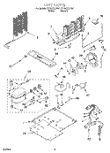 UNIT Diagram and Parts List for GT19DKXJT01  Whirlpool Refrigerator