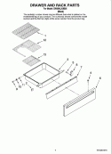 DRAWER AND RACK PARTS Diagram and Parts List for GW399LXUB05  Whirlpool Range