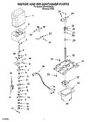 MOTOR AND ICE CONTAINER PARTS Diagram and Parts List for GD5YHAXNL00  Whirlpool Refrigerator