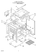 OVEN Diagram and Parts List for SF304BSAW1  Whirlpool Range