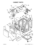 CABINET PARTS Diagram and Parts List for YWED8200YW2  Whirlpool Dryer