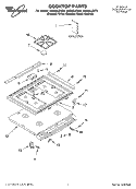 COOKTOP, LITERATURE Diagram and Parts List for GW395LEGB4  Whirlpool Range