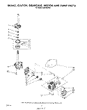 BRAKE, CLUTCH, GEARCASE, MOTOR AND PUMP Diagram and Parts List for LA5570XPW3  Whirlpool Washer
