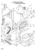 CABINET Diagram and Parts List for GGQ8858EQ1  Whirlpool Dryer