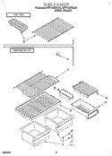 SHELF Diagram and Parts List for 4ET14GKXBN01  Whirlpool Refrigerator