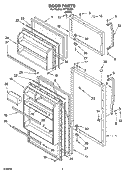 DOOR PARTS Diagram and Parts List for IKT162301  Inglis Refrigerator